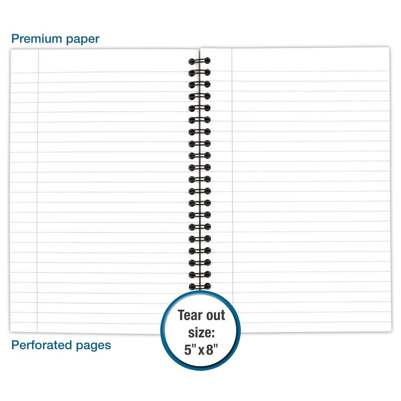 كامبريدج دفتر كامبريدج، دفتر أعمال، 8 بوصات × 5 بوصات، 80 ورقة، مسطر قانونياً، غلاف مرن، سلك حلزوني، رمادي (06074) - Image 4